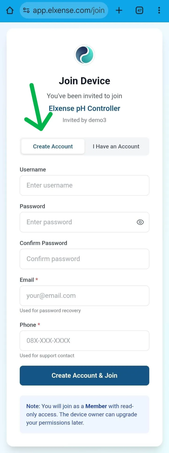สร้างบัญชี